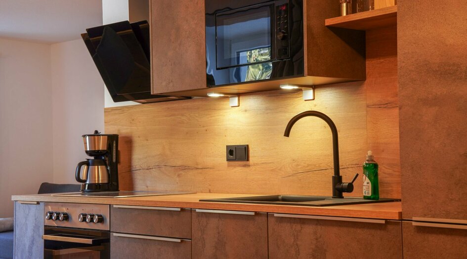 Küchezeile im Appartement Aquamarin