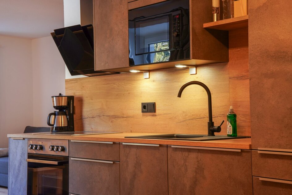 Küchezeile im Appartement Aquamarin