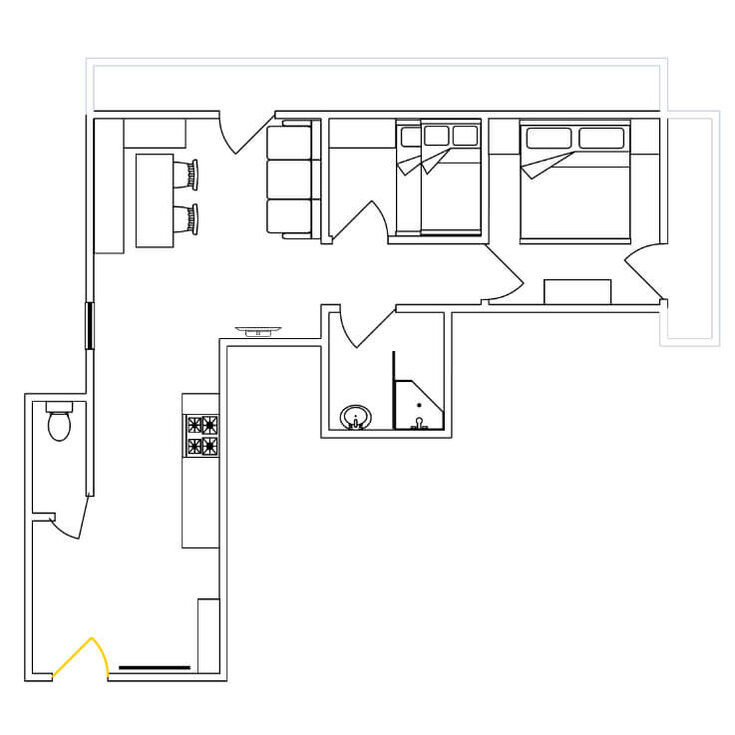 Grundriss Appartement Aquamarin
