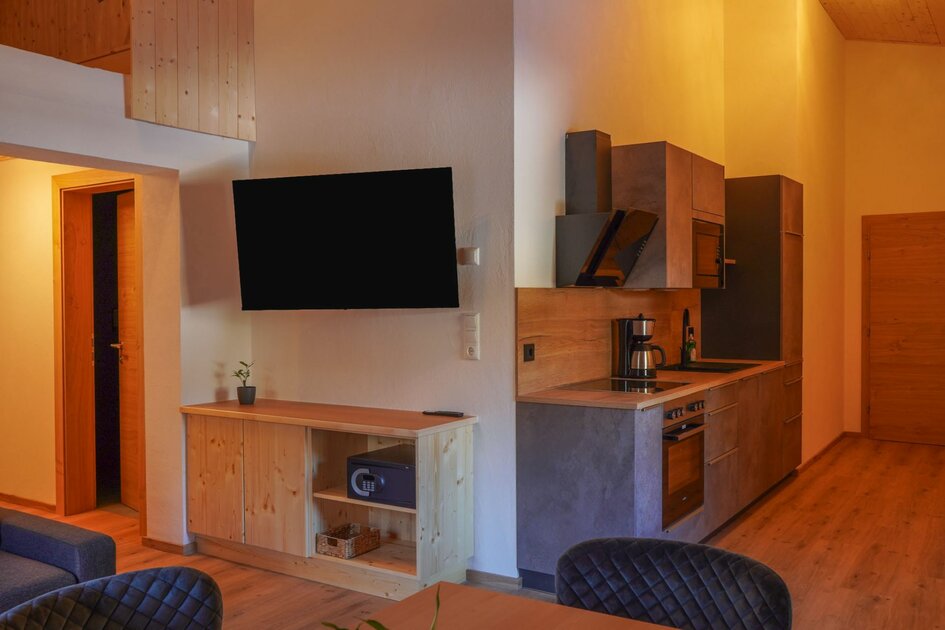 Wohnbereich im Appartement Dorfberg